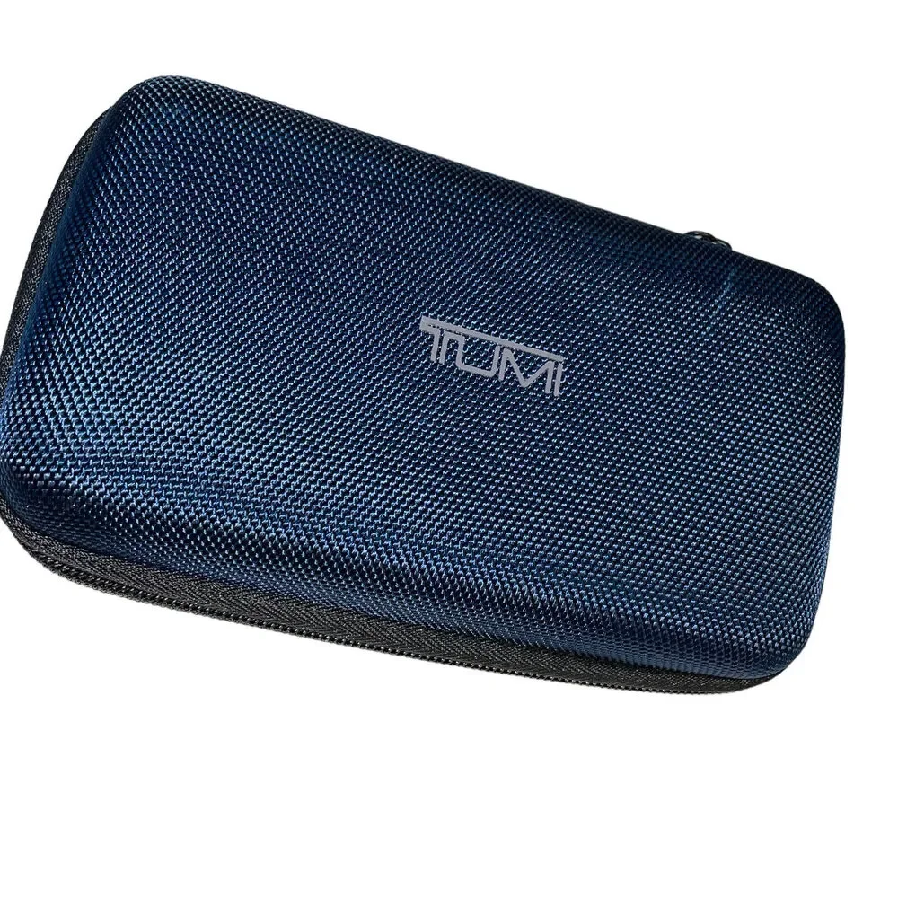 Tumi for Delta First Class Amenity Travel Hard Case Only Blue Zip Around Holiday